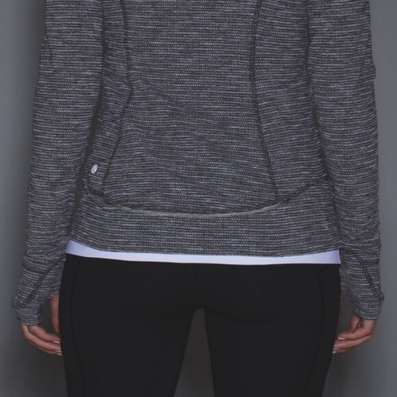 Lululemon Think Fast Pullover Long Sleeve Zip Coco Pique Black - Picture 4 of 12